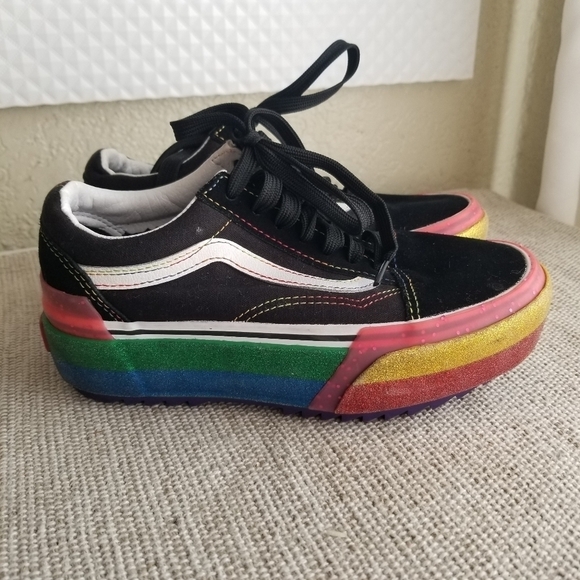 Vans | Old Skool Stacked Glitter Rainbow Sneakers - Picture 1 of 8